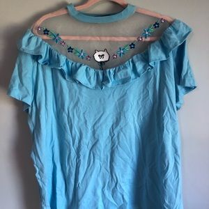 Lazy oaf ruffle cat shirt